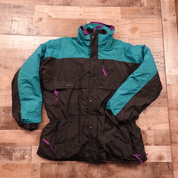 Columbia Radial Sleeve Jacket Men’s Large Teal/Black Vintage 90s Outdoor - Picture 1 of 16